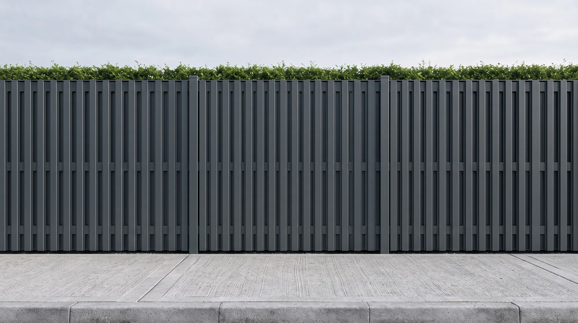 Pine steel fence in anthracite