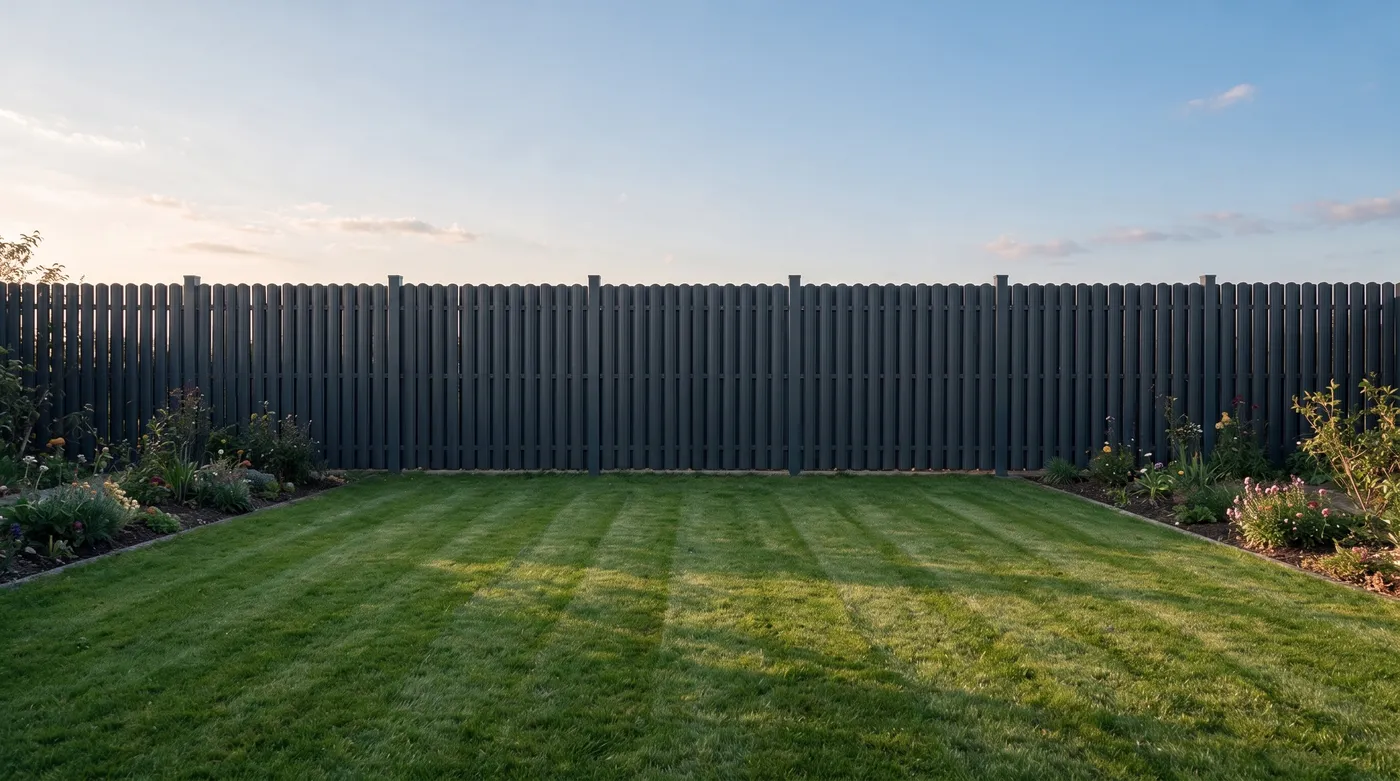 Chosen fence style shown in a garden setting